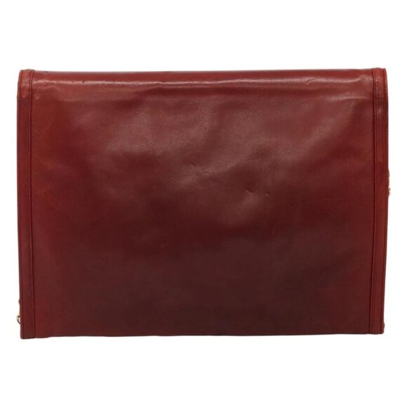 CHANEL Chain Shoulder Bag Lamb Skin Red Gold - Picture 2 of 16